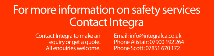 Contact Integra Loss Control, UK Safety Consultants Contact Integra to find out more about safety training. Make an enquiry, get a quote or find out more by contacting integra via email (info@integralca.co.uk) or phone (07900 192 264)